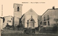 Mérignat - Place de L'Eglise et la Fontaine