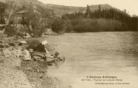 Vue sur les bords du Rhône - Lavandière