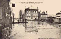 Place de la Mairie. Crue de la Meuse 23-25 Janvier 1910
