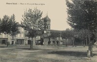 Le Mas-d'Azil - Place du Champ-de-Mars et Eglise