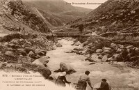 Passerelle de Ste-Suzanne - Et Laveuses au Bord de L'Ariège