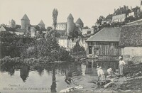 Vue sur L'Armançon et le Donjon -Lavandières