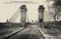 Entrée et perspective du Pont reliant Sainte Foy-la-Grande à Ports-Sainte-Foy