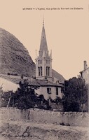 l'Église, vue prise du torrent de Glaizette