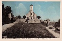 Miribel-les-Échelles - Entrée du Village - A droite, Route d'Entre-deux-Guiers. Eglise