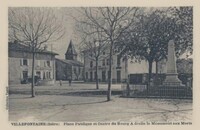 Villefontaine - Place Publique et Centre du Bourg A droite le Monument aux Morts