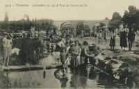 MONTPELLIER  - lavandières au Lez et Pont du Chemin de Fer