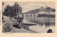 LE BLANC - Vue sur la Ville Haute - Lavandière