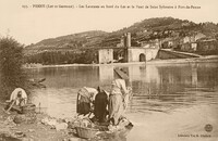 PENNE -Les Laveuses au Bord du Lot et le Pont de Saint-Sylvestre à Port-de-Penne