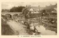 PONTORSON - Vue sur le Couesnon - Lavandières