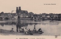 PONT- à -MOUSSON  - La Moselle - Eglise St-Martin -Lavandières