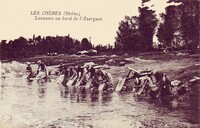 LES CHÈRES  - Laveuses au bord de L'Azergues