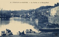 FRESNAY- sur-SARTHE  - La Sarthe et le Bourg-Neuf - Lavandière