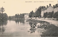 BAS-SAMOIS  - Quai de la République -Vue sur la Vauterre - Lavandières