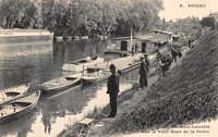 POISSY - Les Bateaux-Lavoirs sur le Petit Bras de la Seine