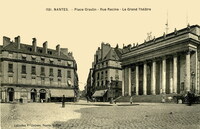 Nantes - Place Graslin. rue Racine. Le Grand Théâtre
