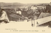 Quartier de la Gare et train venant d'Espagne