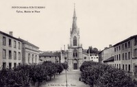 Église, Mairie, et Place