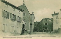 Pouilly-le-Monial - Porte des Pierres Dorées - La Mairie, l'Église et Postes et Télégraphe