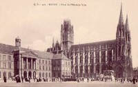 Rouen - Place de L'Hôtel de Ville . Église