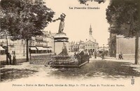 Statue de Marie Fouré, héroïnes du Siege de 1536 et Place du Marché aux Herbes