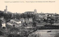 Vue de L'Eglise et du Château de la Reine Marguerite