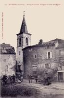 Place de l'ancien Village et Clocher de L'Eglise